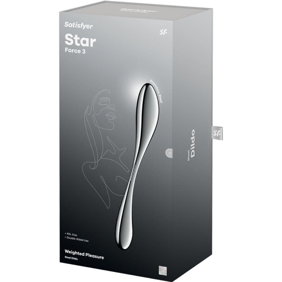 SATISFYER - STAR FORCE 3 STAINLESS STEEL DOUBLE-ENDED DILDO 5
