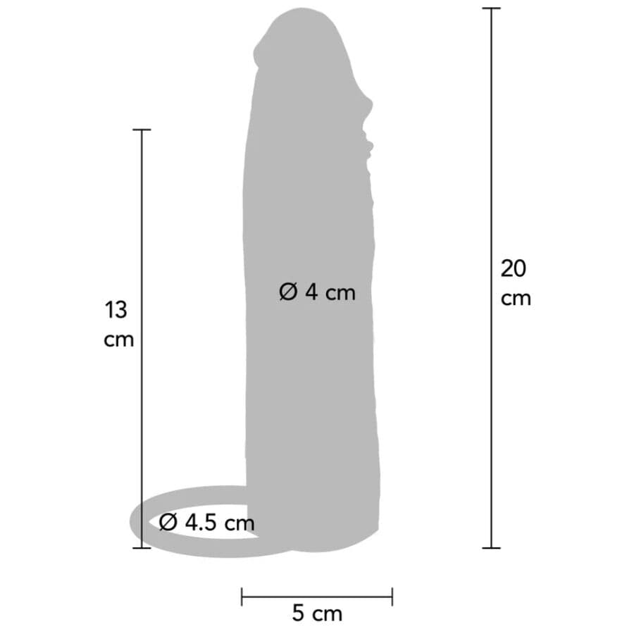 GET REAL - HYDRATED SKIN SILICONE PENIS SLEEVE CARAMEL 20 CM 4