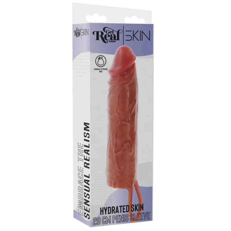 GET REAL - HYDRATED SKIN SILICONE PENIS SLEEVE CARAMEL 20 CM 5
