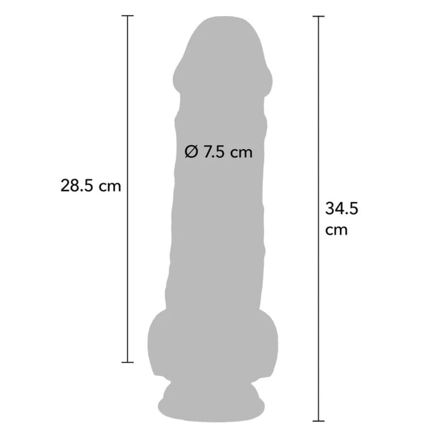 GET REAL - DELUXE REALISTIC PENIS WITH TESTICLES EXTRA THICK 34.5 CM 4