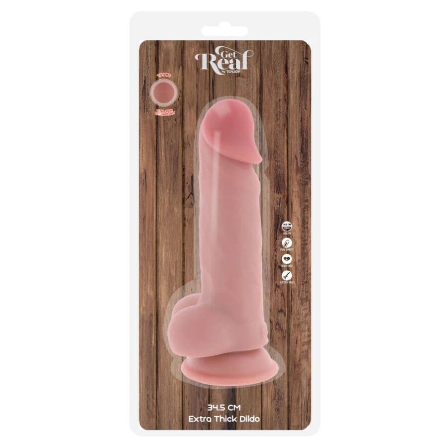 GET REAL - DELUXE REALISTIC PENIS WITH TESTICLES EXTRA THICK 34.5 CM 5