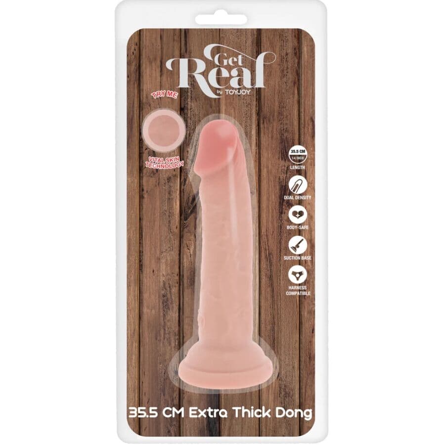 GET REAL - DELUXE THICK DOUBLE-DENSITY TPE DONG 35.5 CM 5