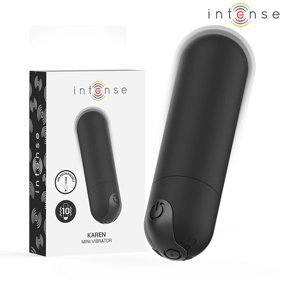 INTENSE - KAREN MINI RECHARGEABLE VIBRATING BULLET BLACK