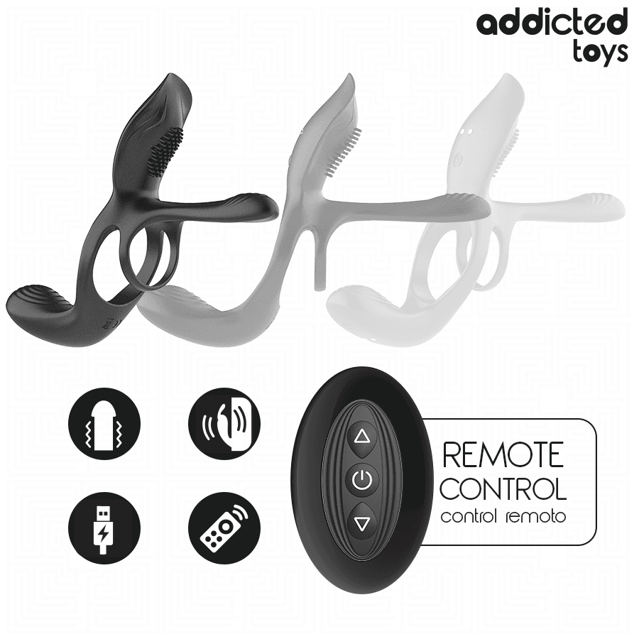 ADDICTED TOYS - DOUBLE PENIS RING WITH CLITORAL STIMULATOR 4
