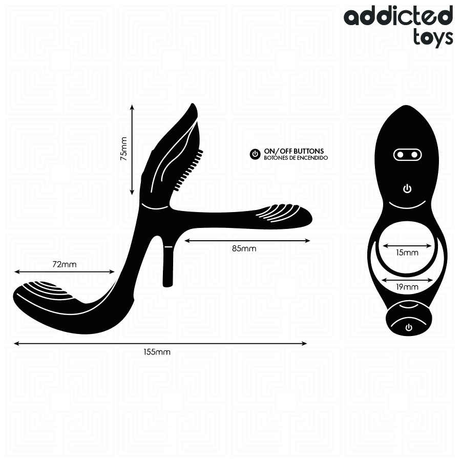 ADDICTED TOYS - DOUBLE PENIS RING WITH CLITORAL STIMULATOR 5