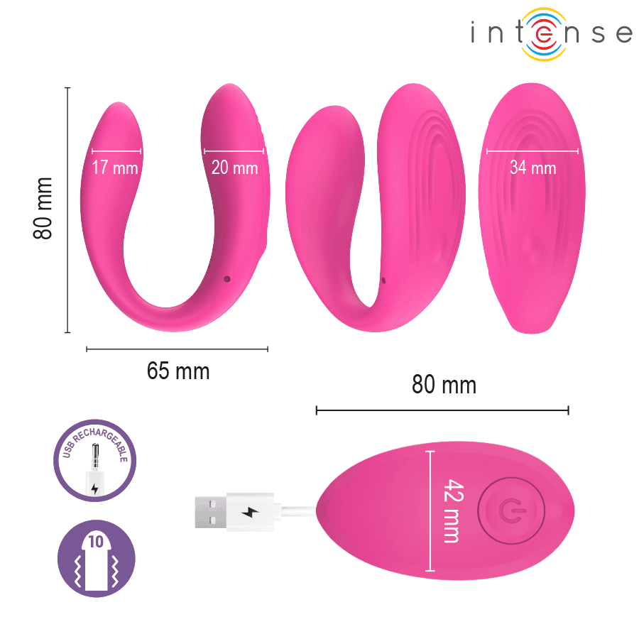 INTENSE - NORA VIBRATING CLAMP STIMULATOR PINK 3