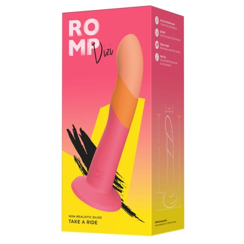 ROMP - DIZI SILICONE DILDO WITH SUCTION CUP TRICOLOR 18 CM 5