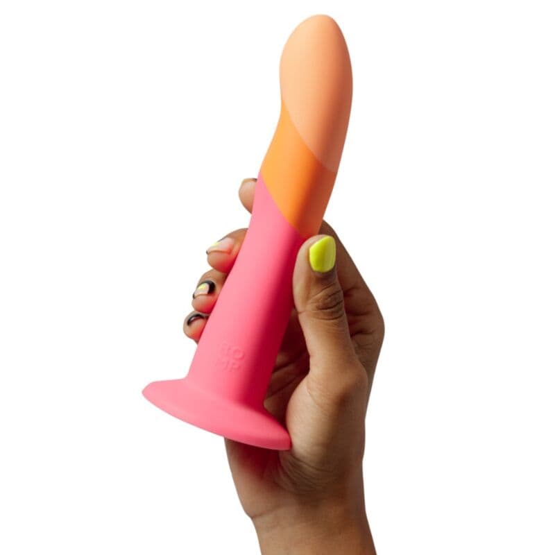ROMP - DIZI SILICONE DILDO WITH SUCTION CUP TRICOLOR 18 CM 2