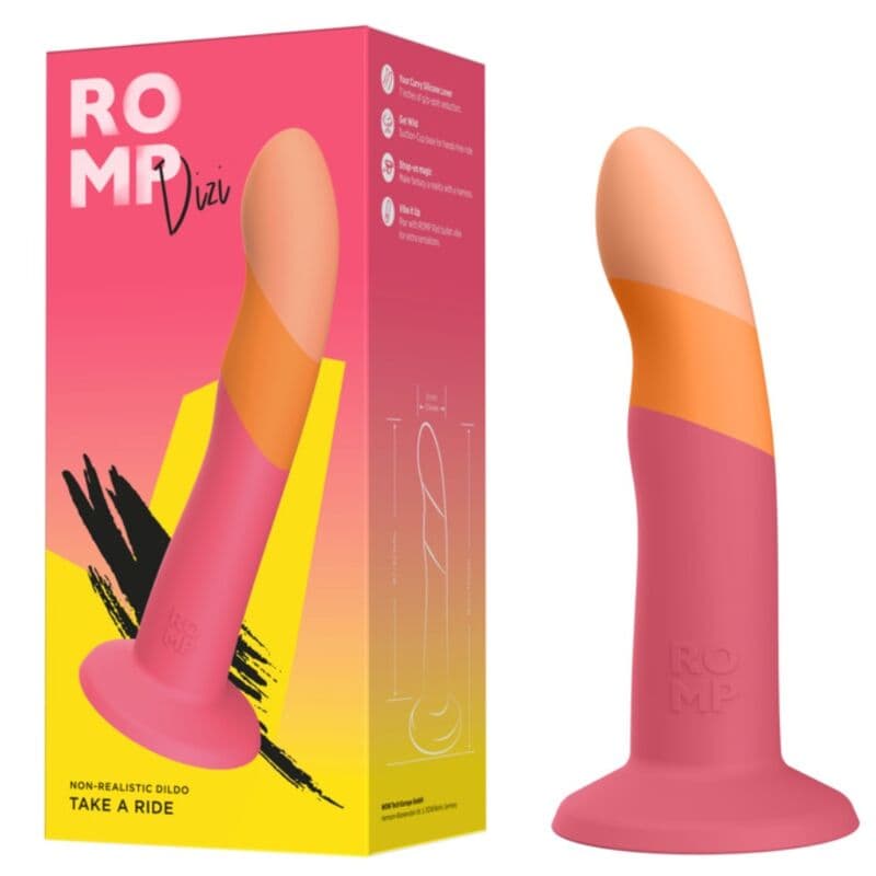 ROMP - DIZI SILICONE DILDO WITH SUCTION CUP TRICOLOR 18 CM 4