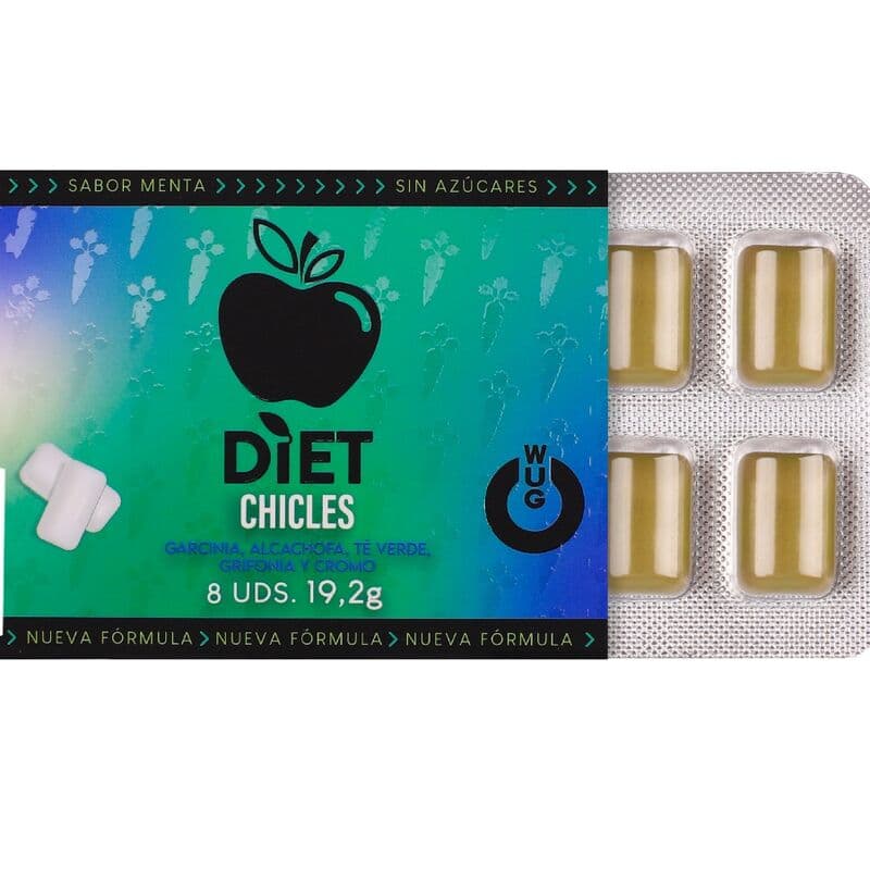 WUG DIET - SUGAR-FREE FUNCTIONAL MINT GUM BLISTER 8 PCS 2