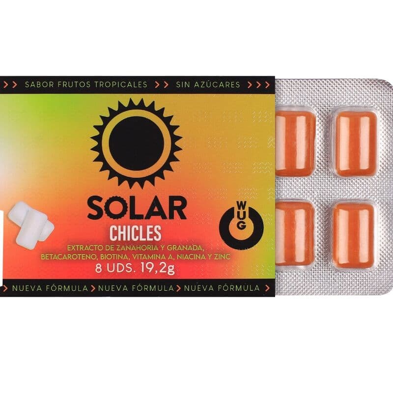 WUG SOLAR - FUNCTIONAL VITAMIN & ZINC TROPICAL FRUITS FLAVOUR GUM BLISTER 8 PCS 2