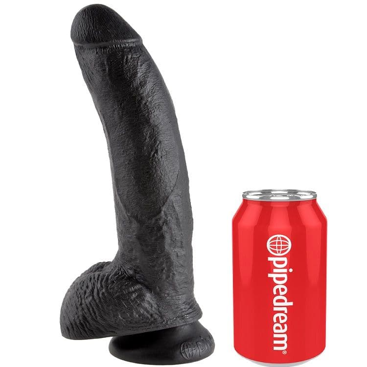 KING COCK - 9 DILDO BLACK WITH BALLS 22.9 CM 4