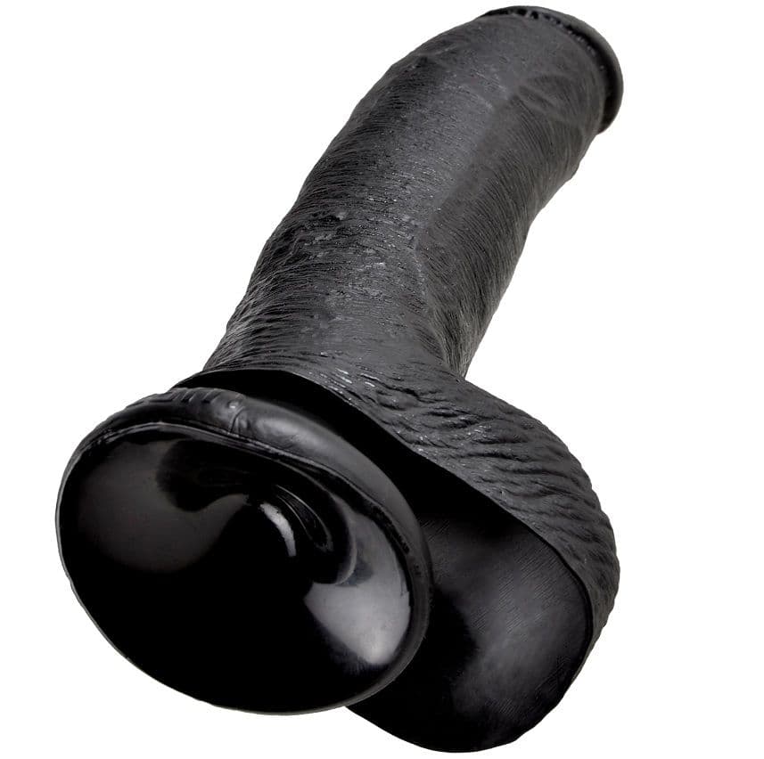KING COCK - 9 DILDO BLACK WITH BALLS 22.9 CM 5