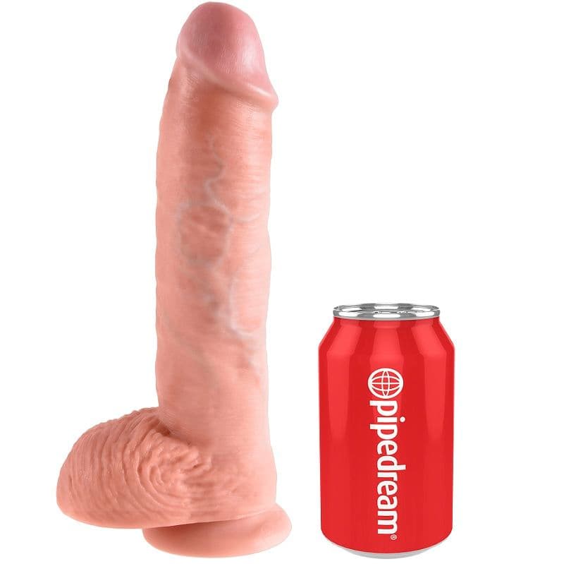 KING COCK - 10 DILDO FLESH WITH BALLS 26.5 CM 4