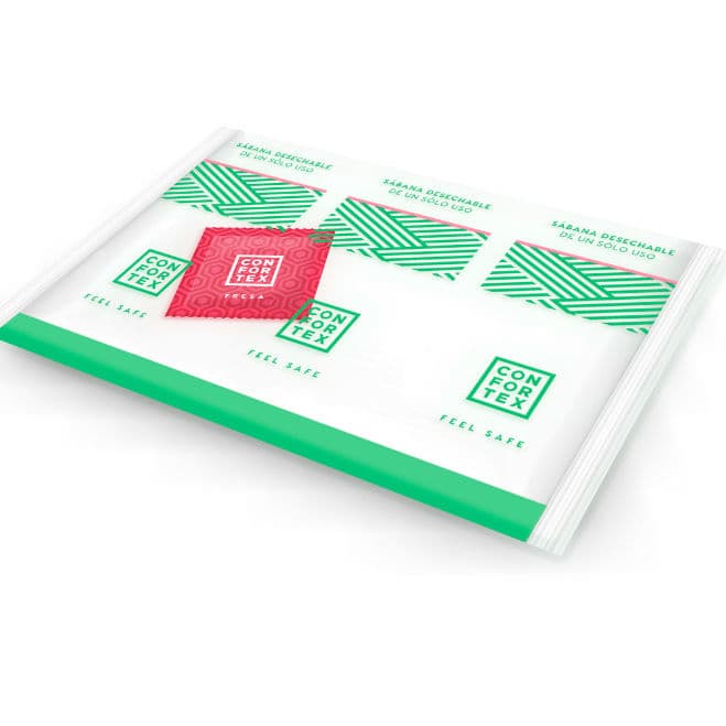 CONFORTEX - DISPOSABLE HYGIENIC SHEETS, INDIVIDUAL BAG + STRAWBERRY CONDOM 2