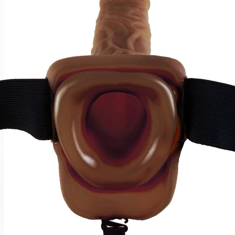 FETISH FANTASY SERIES - SERIES 9 HOLLOW STRAP-ON WITH BALLS 22.9CM BROWN 5