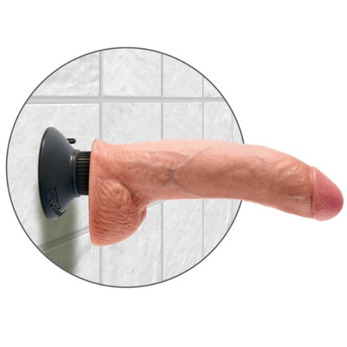 KING COCK - 23 CM VIBRATING COCK WITH BALLS FLESH 4