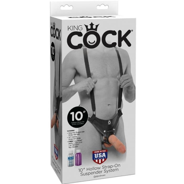 KING COCK - 25.5 CM HOLLOW STRAP-ON SUSPENDER SYSTEM FLESH 2