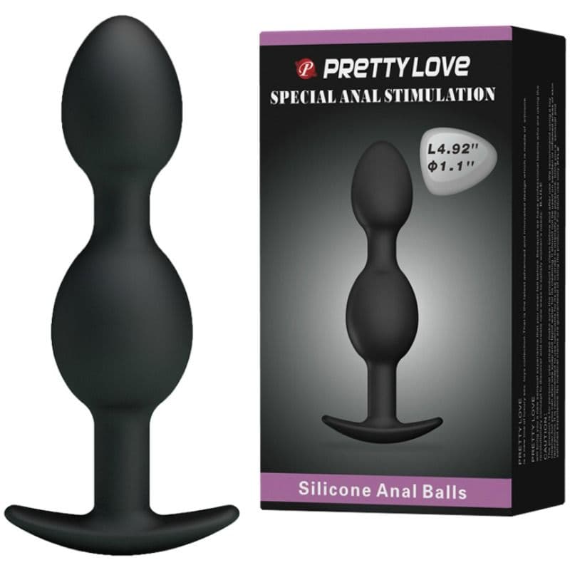 PRETTY LOVE - SILICONE ANAL BALLS 12.5 CM BLACK 2