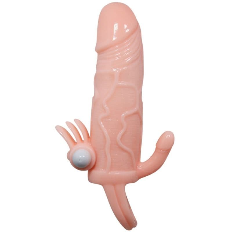 BAILE - BRAVE MAN PENIS COVER WITH CLIT AND ANAL STIMULATION FLESH 16.5 CM 4