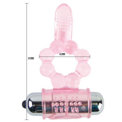 BAILE - SILICONE RING 10 TONGUE RHYTHMS WITH PINK VIBRATION 2