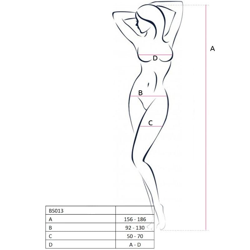 PASSION - WOMAN BS013 BLACK BODYSTOCKING ONE SIZE 2