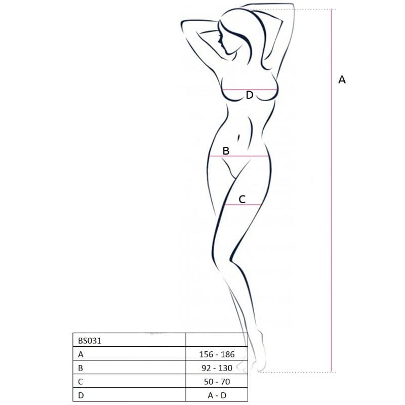 PASSION - WOMAN BS031 WHITE BODYSTOCKING ONE SIZE 2