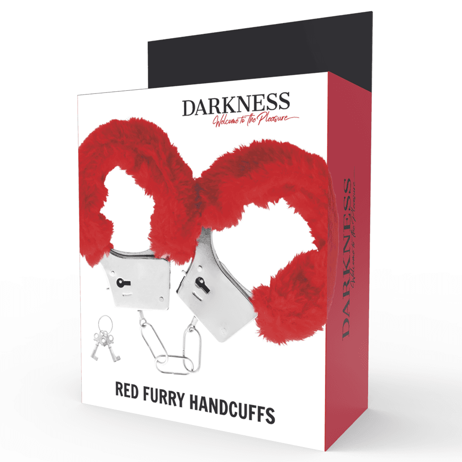 DARKNESS - RED LINED METAL HANDCUFFS 5