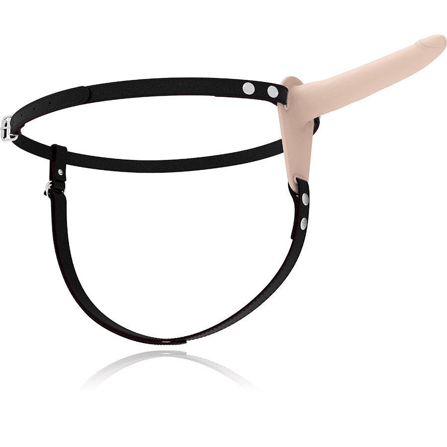 FETISH SUBMISSIVE HARNESS - FLESH SILICONE VIBRATOR 15 CM 3