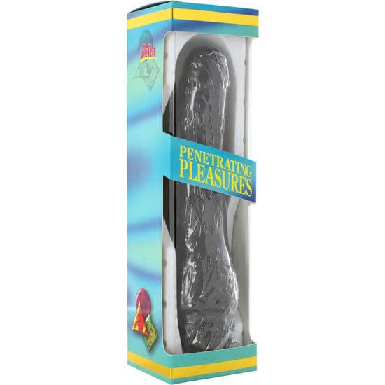SEVEN CREATIONS - VINYL P-SHAPE VIBRATOR BLACK PENIS 20 CM 2