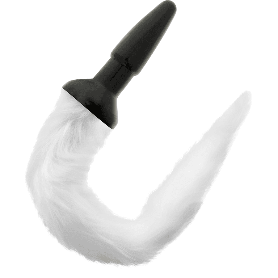 DARKNESS - SILICONE ANAL PLUG WITH WHITE TAIL 2