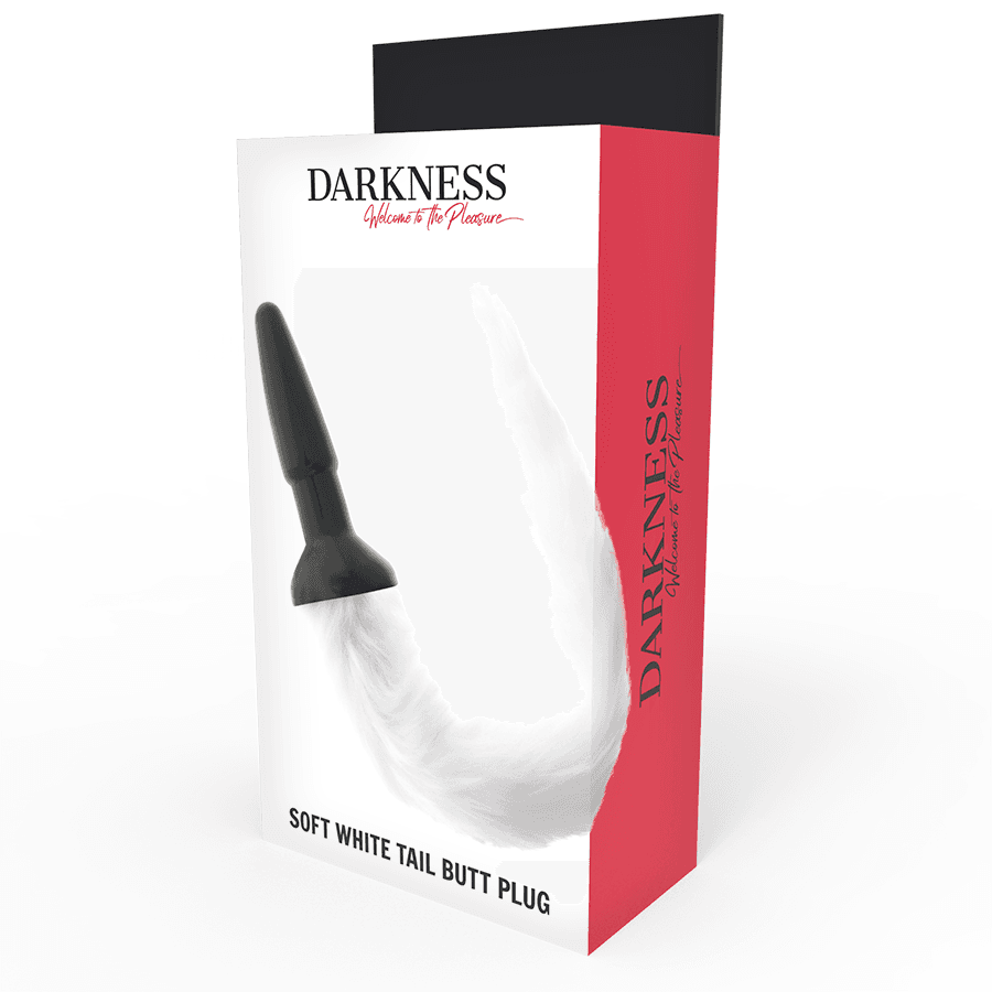 DARKNESS - SILICONE ANAL PLUG WITH WHITE TAIL 4