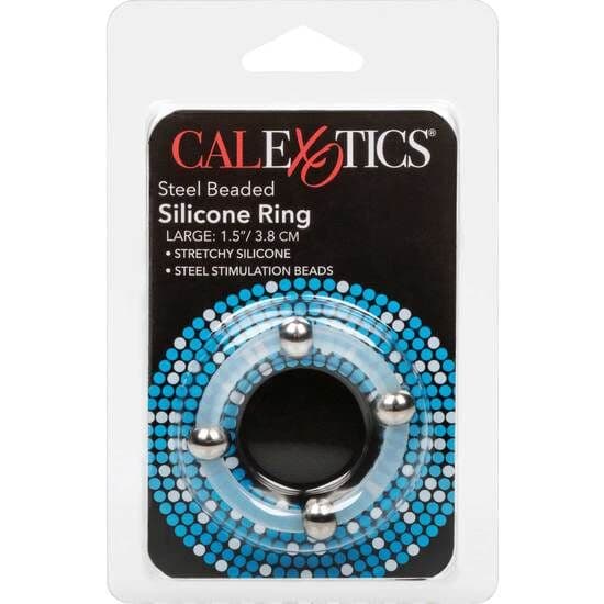 CALEXOTICS - STEEL BEADED SILICONE RING L 3