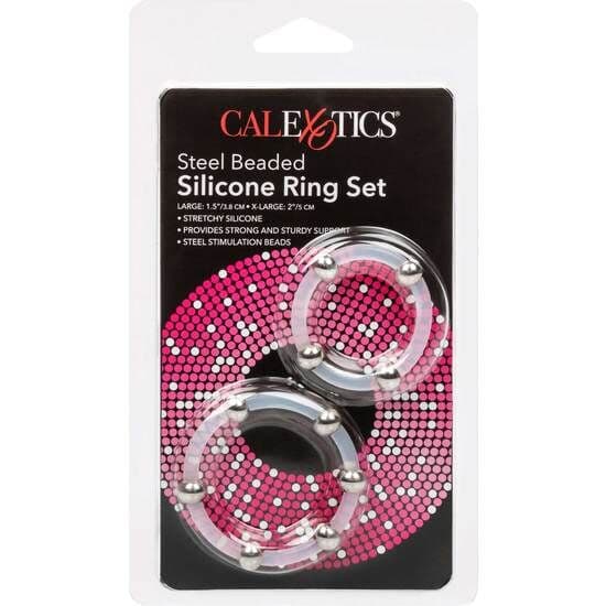 CALEXOTICS - STEEL BEADED SILICONE RING SET 3