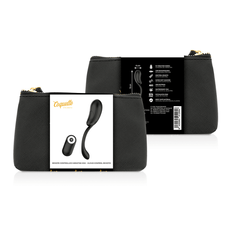 COQUETTE CHIC DESIRE - VIBRATING EGG REMOTE CONTROL RECHARGEABLE BLACK/ GOLD 3