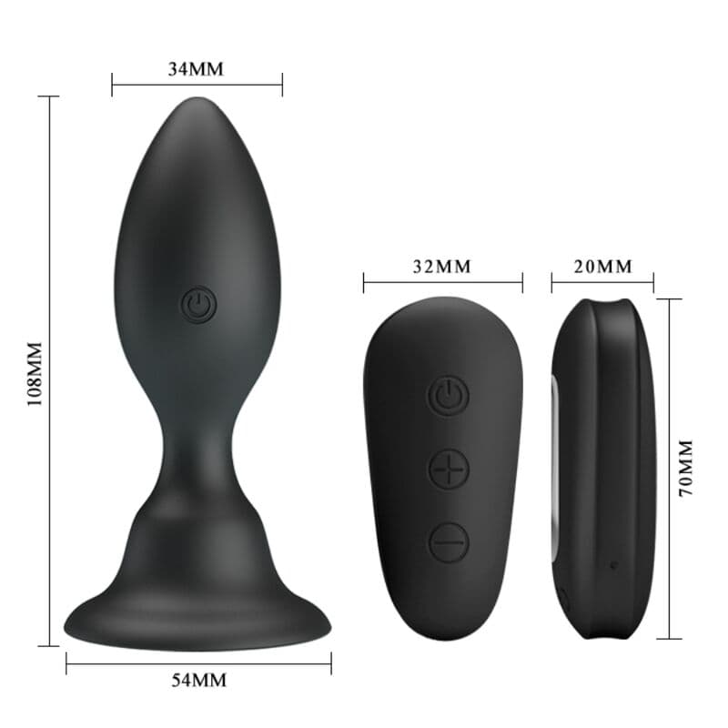 MR PLAY - ANAL PLUG WITH VIBRATION BLACK REMOTE CONTROL 5