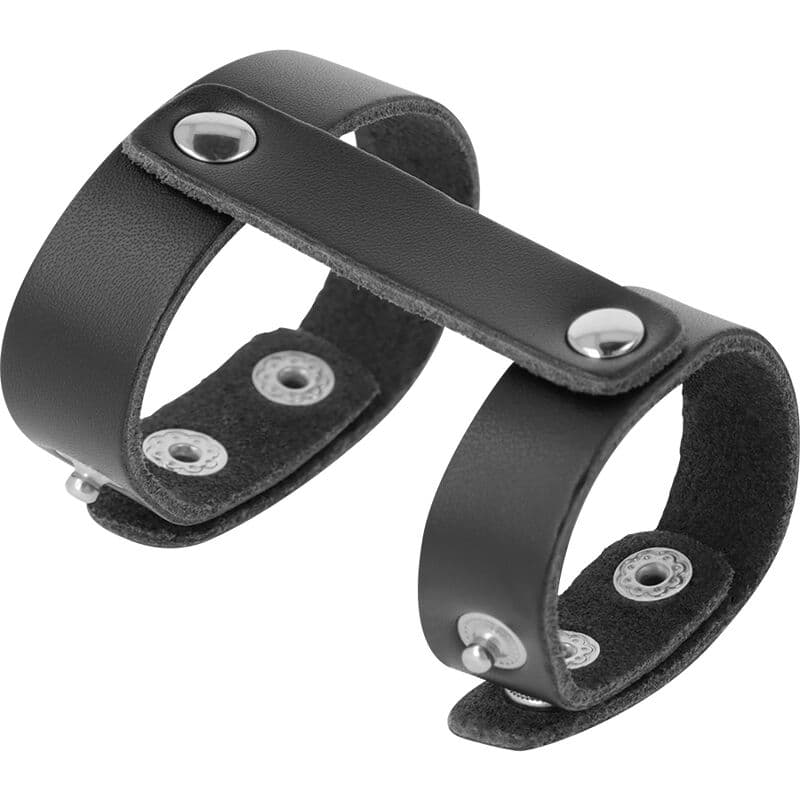 DARKNESS - LEATHER ADJUSTABLE PENIS AND TESTICLE RING 3
