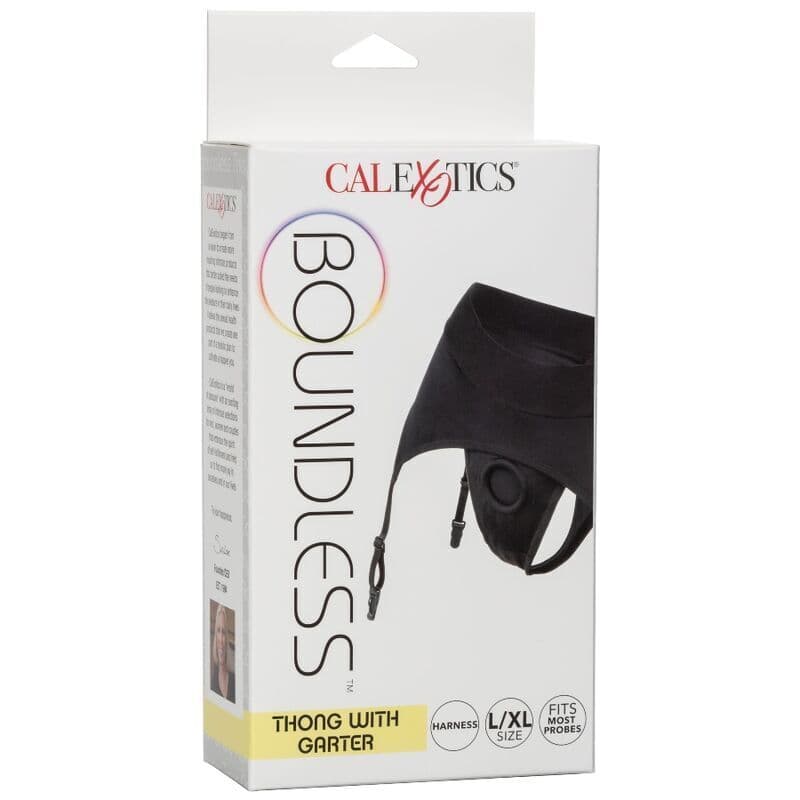 CALEXOTICS - BOUNDLESS THONG WITH GARTER S/M 4