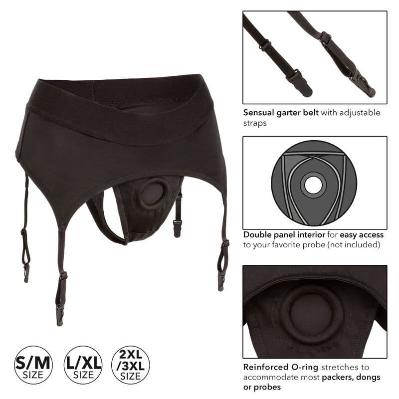 CALEXOTICS - BOUNDLESS THONG WITH GARTER S/M 3