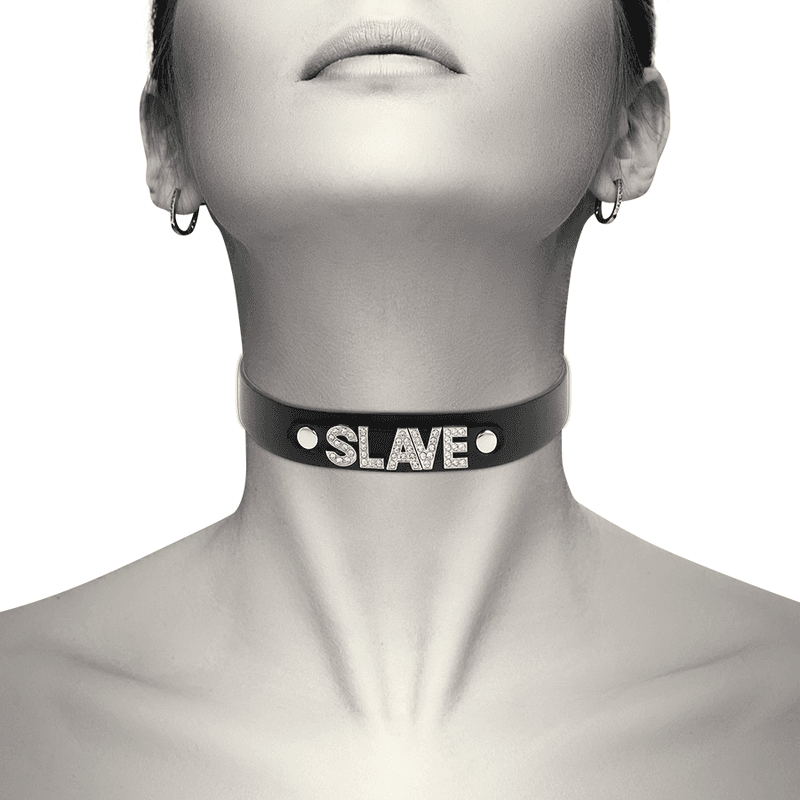 COQUETTE CHIC DESIRE - SLAVE VEGAN LEATHER CHOKER 2