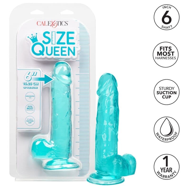 CALEXOTICS - SIZE QUEEN DILDO BLUE 15.3 CM 3