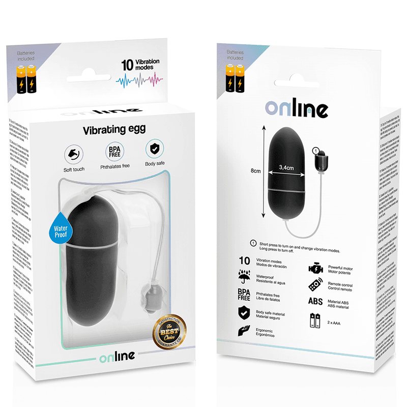 ONLINE - WATERPROOF VIBRATING EGG BLACK 4
