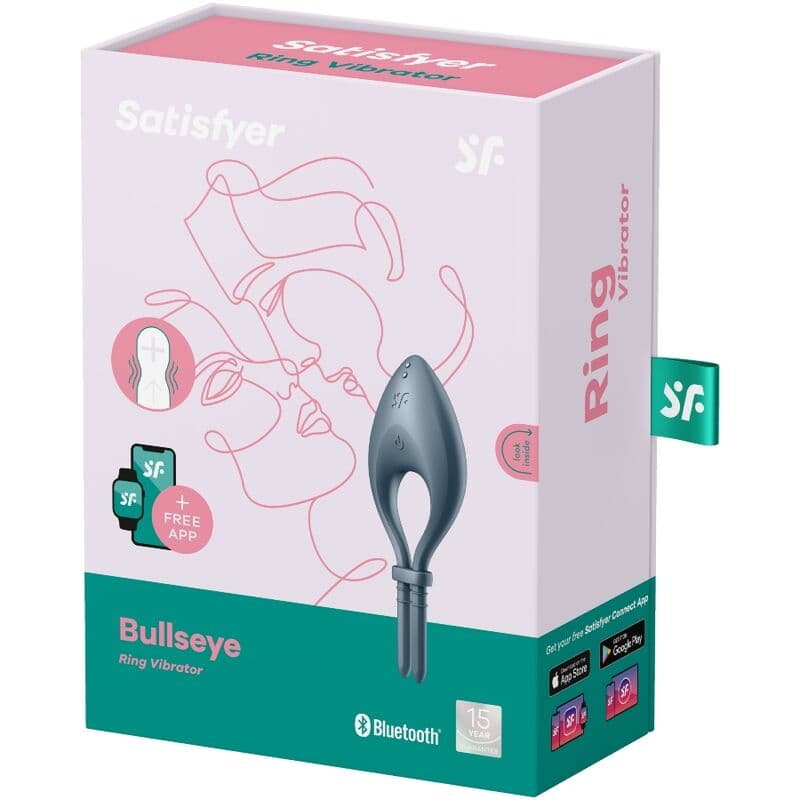 SATISFYER - BULLSEYE RING VIBRATOR APP GREY 3