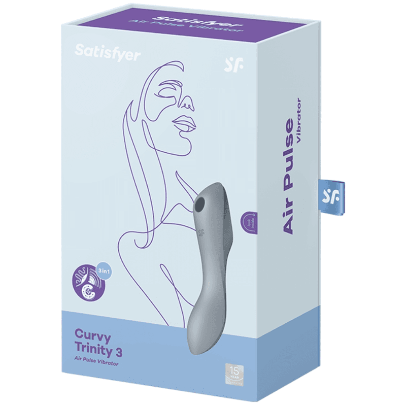 SATISFYER - CURVY TRINITY 3 AIR PULSE VIBRATOR GREY 4