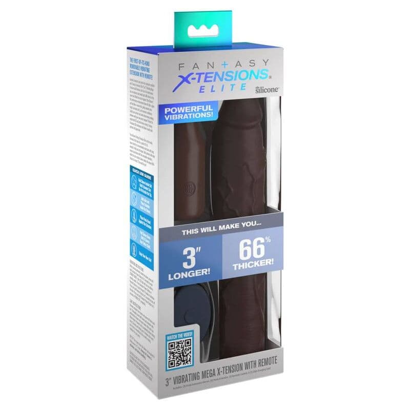 FANTASY X- TENSIONS - PIPEDREAMS SLEEVE 22,86 CM + 7,62 CM PLUG REMOTE BROWN 2