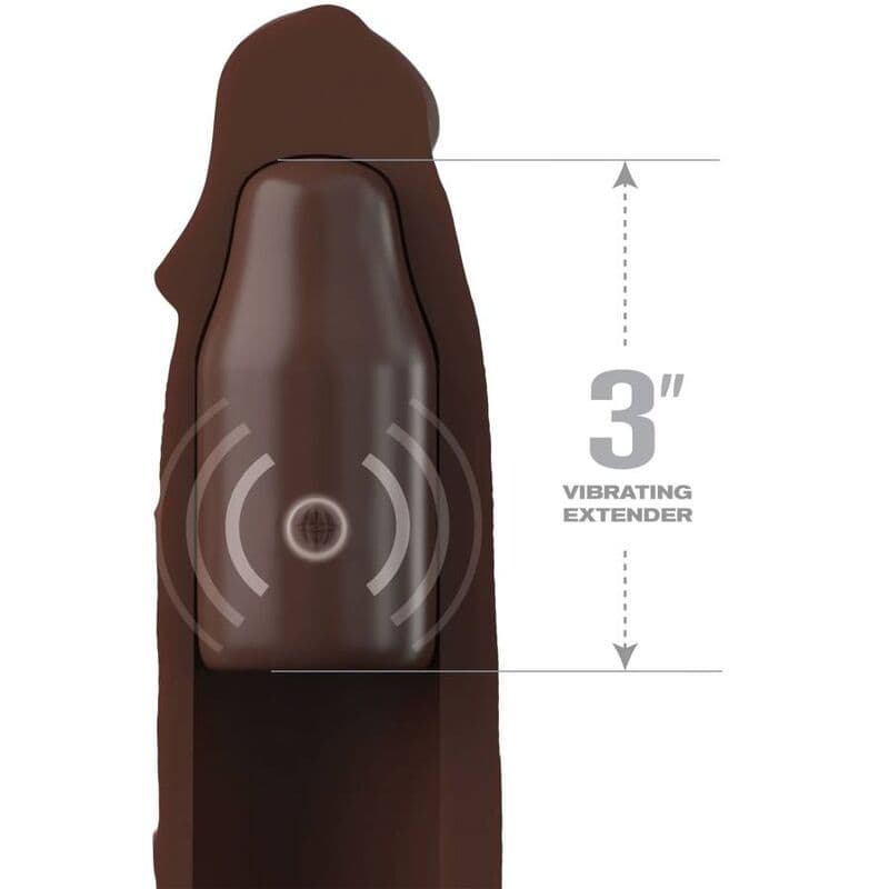 FANTASY X- TENSIONS - PIPEDREAMS SLEEVE 22,86 CM + 7,62 CM PLUG REMOTE BROWN 3