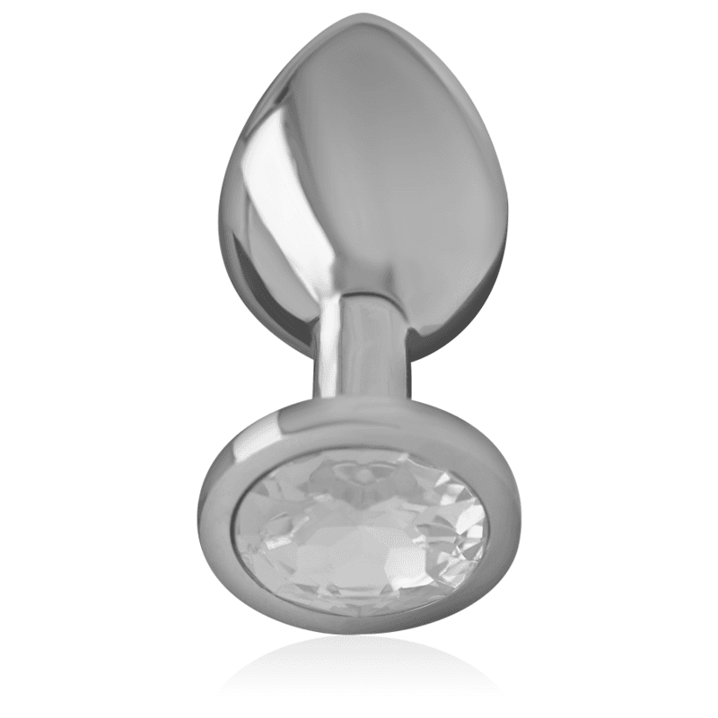 INTENSE - ALUMINUM METAL ANAL PLUG WITH SILVER CRYSTAL SIZE S 2