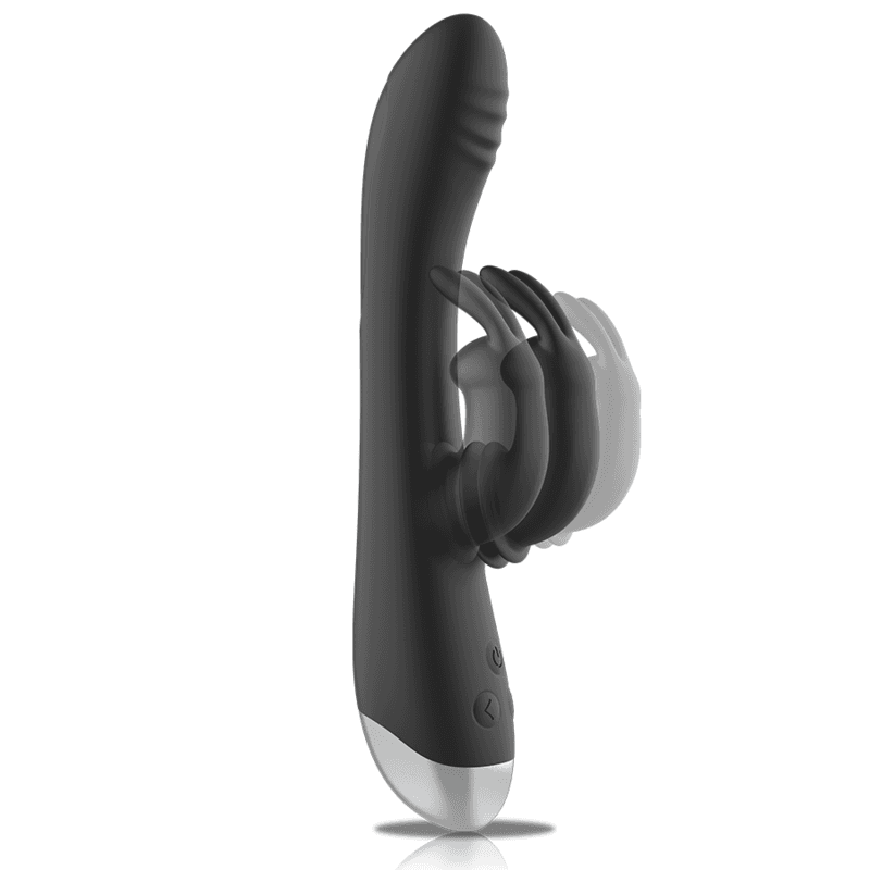 BLACK&SILVER - DJ. ADAM RECHARGEABLE SILICONE RABBIT STIMULATOR BLACK 4