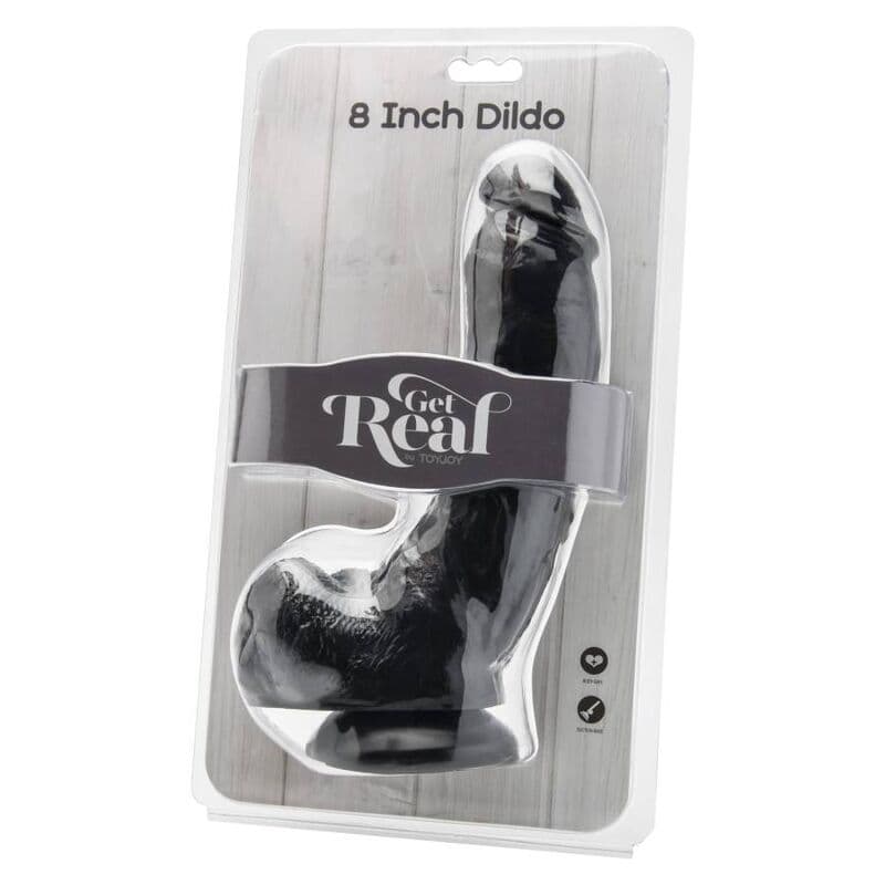 GET REAL - DILDO 20,5 CM WITH BALLS BLACK 2