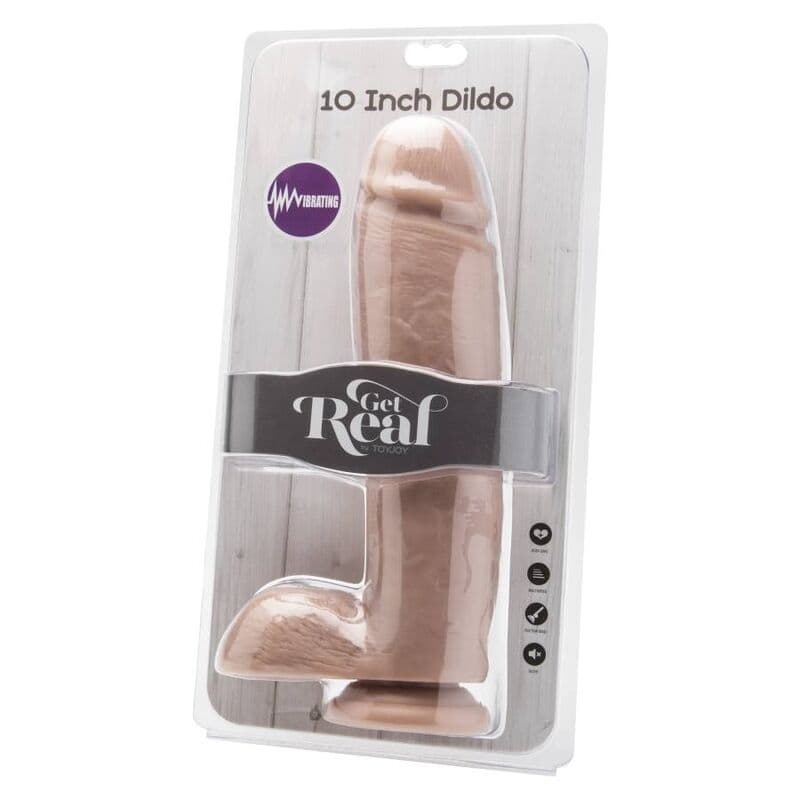 GET REAL - DILDO 25,5 CM WITH BALLS VIBRATOR SKIN 2